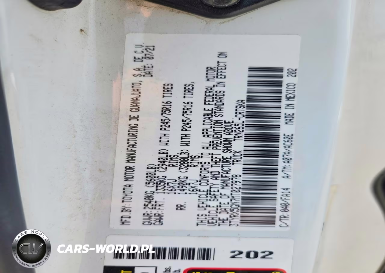 2021 Toyota Tacoma Sr VIN:3TYRX5GN7MT027978 - 12