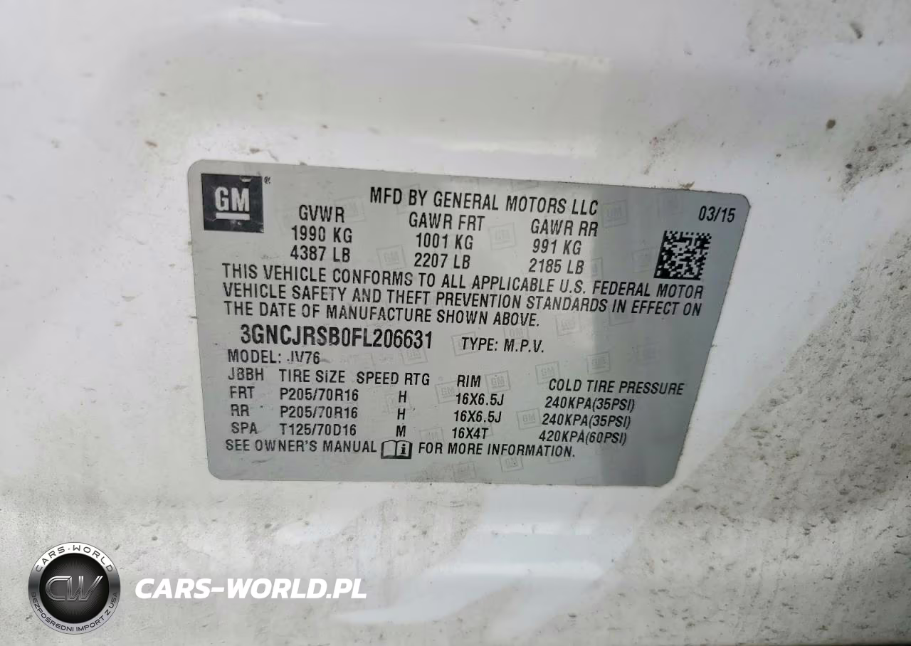 2015 Chevrolet Trax 1Lt VIN:3GNCJRSB0FL206631 - 13