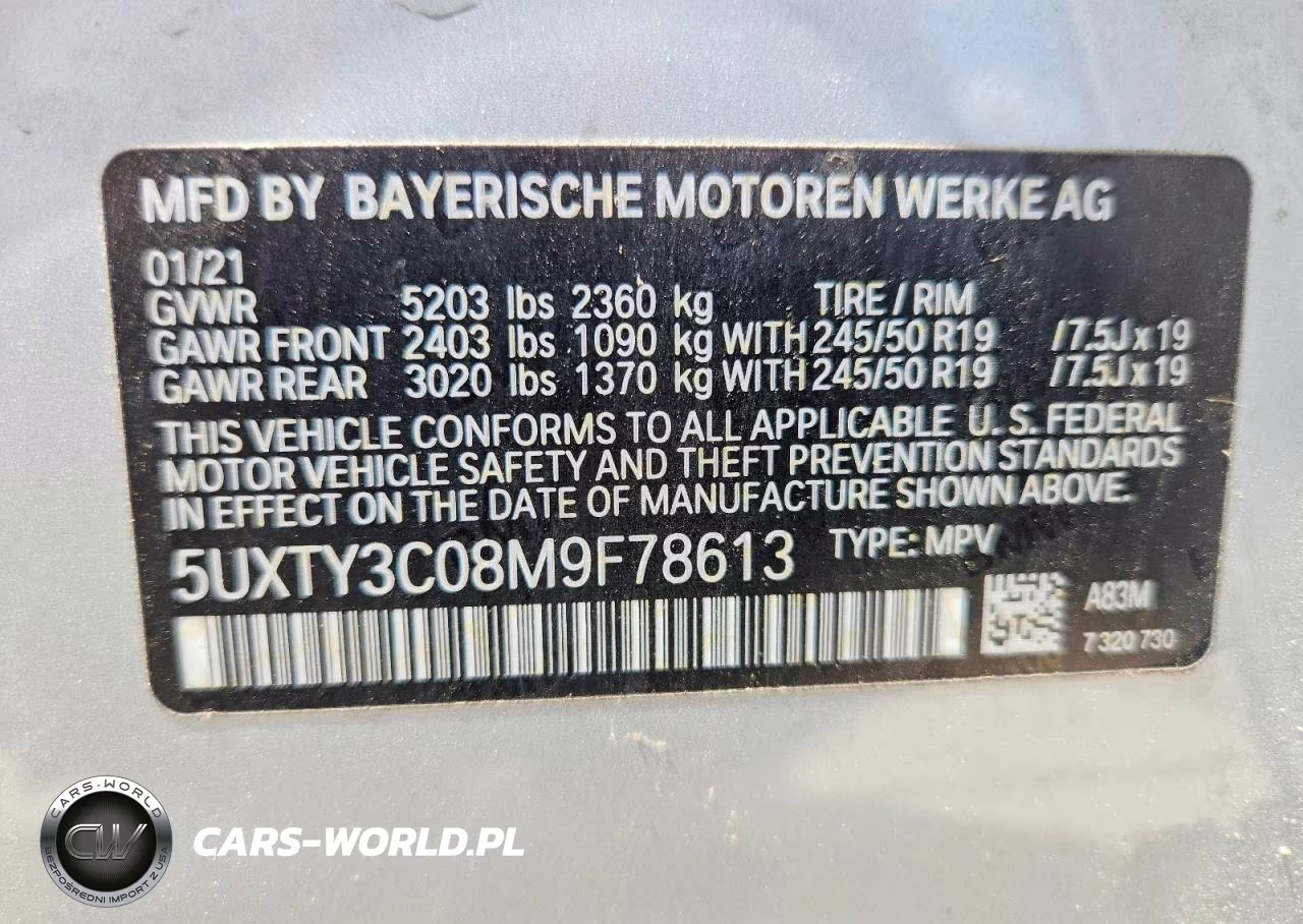 2021 BMW X3 Sdrive30I VIN:5UXTY3C08M9F78613 - 13