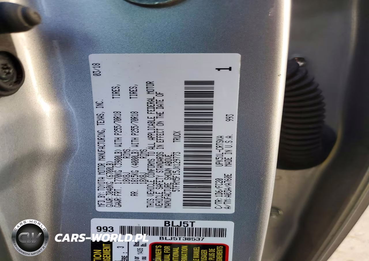 2018 Toyota Tundra Sr5 VIN:5TFRM5F15JX129773 - 12