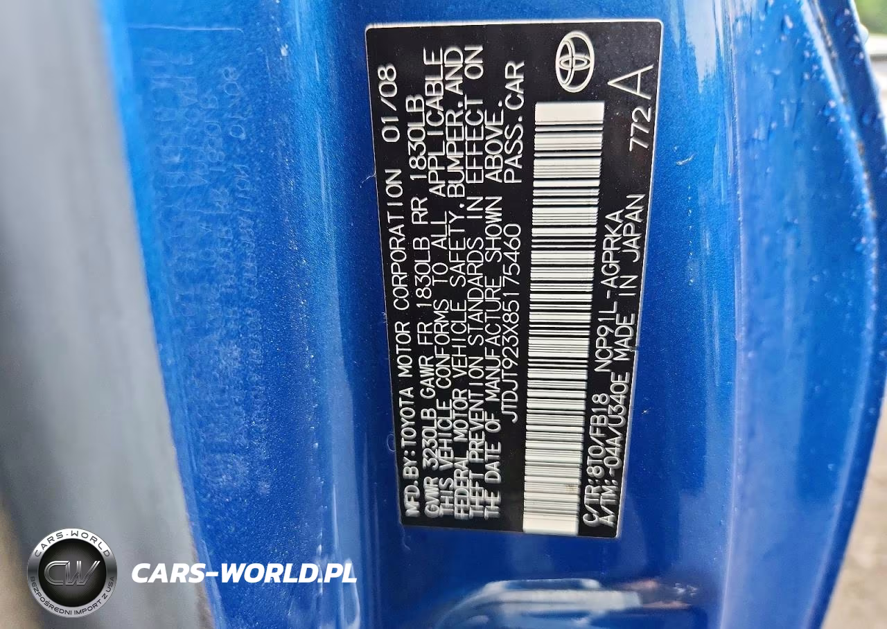 2008 Toyota Yaris Base VIN:JTDJT923X85175460 - 13