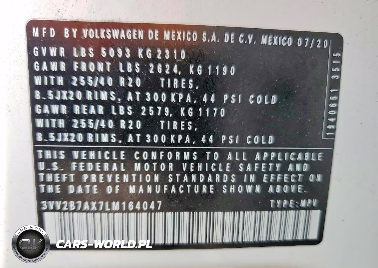 2020 Volkswagen Tiguan Se VIN:3VV2B7AX7LM164047 - 13