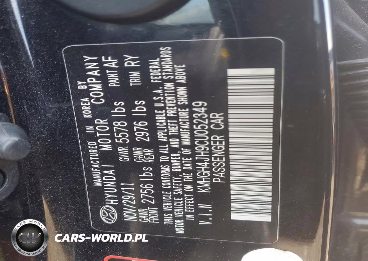 2012 Hyundai Equus Signature VIN:KMHGH4JH9CU052349 - 13