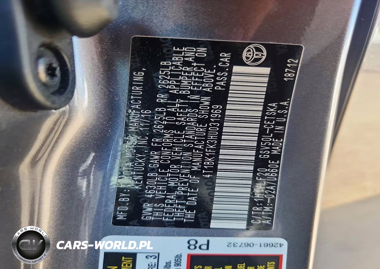 2017 Toyota Camry Xse V6 VIN:4T1BK1FK3HU031969 - 12