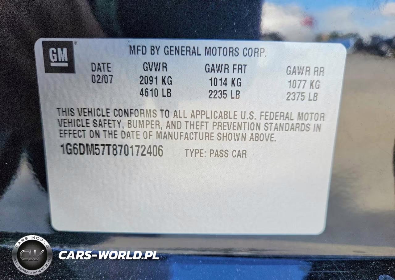 2007 Cadillac Cts VIN:1G6DM57T870172406 - 13