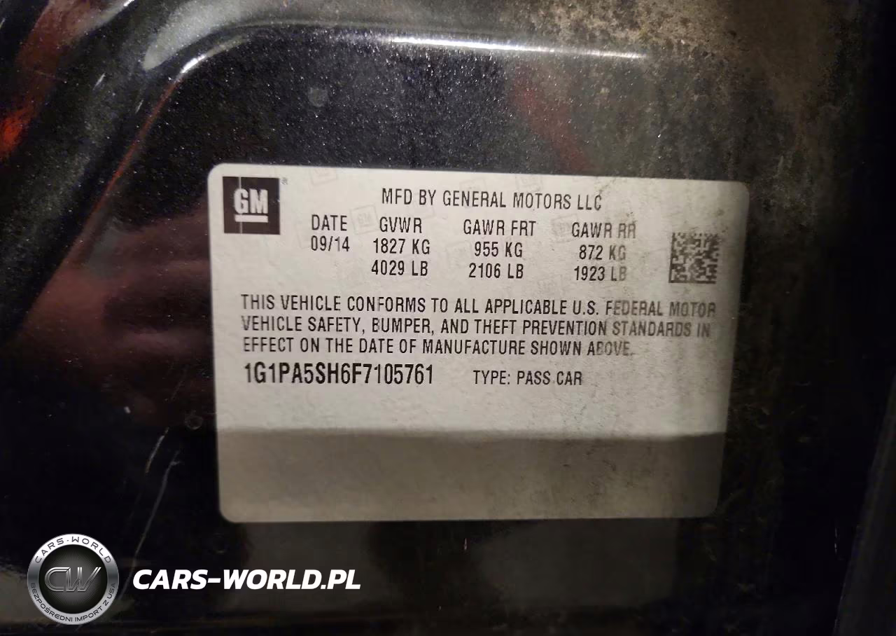 2015 Chevrolet Cruze Ls VIN:1G1PA5SH6F7105761 - 12