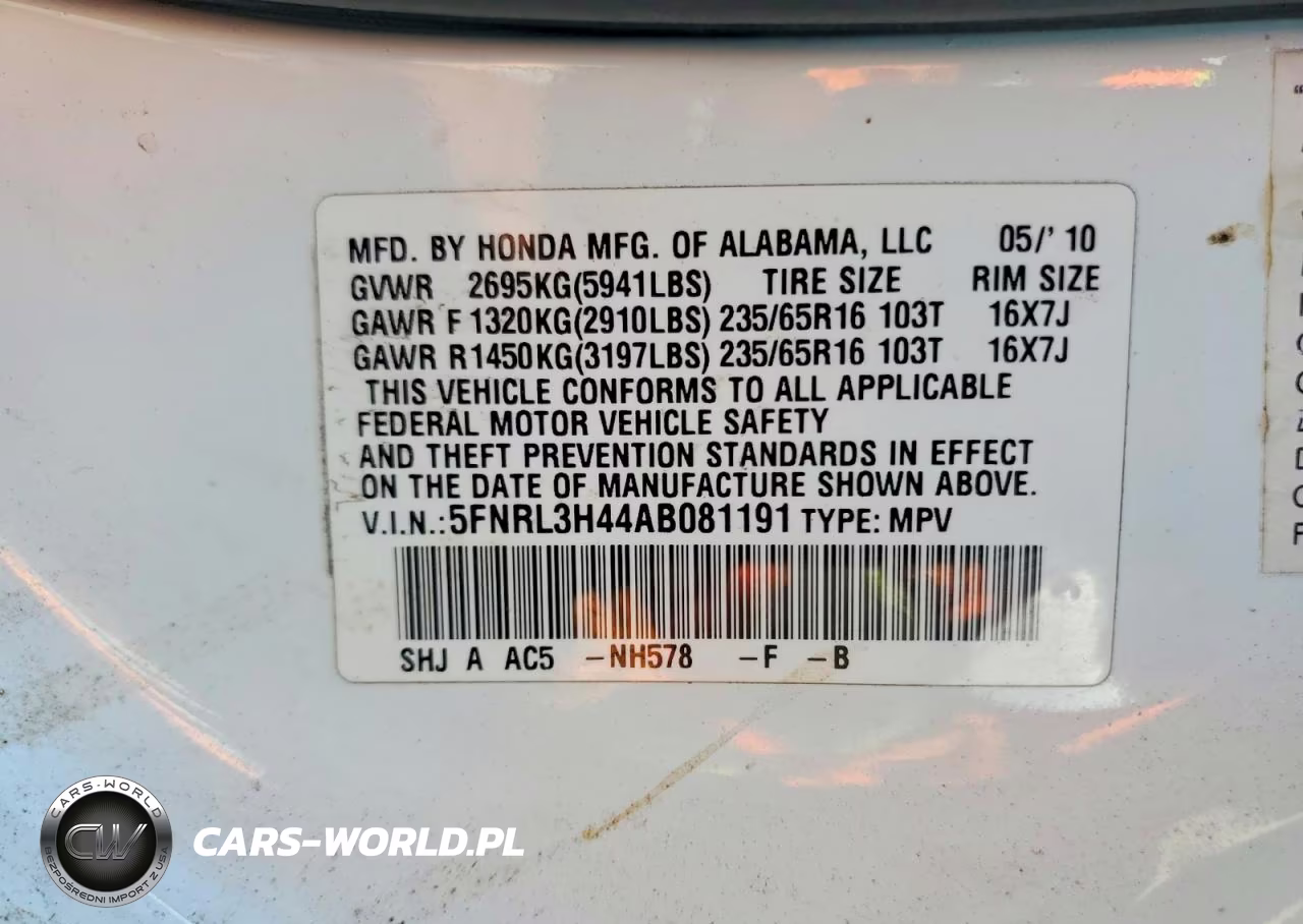 2010 Honda Odyssey Ex VIN:5FNRL3H44AB081191 - 13