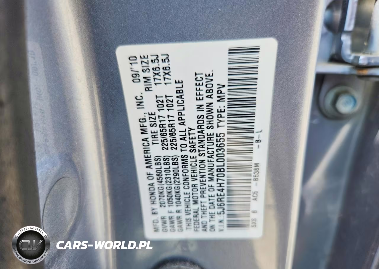 2011 Honda Cr-V Exl VIN:5J6RE4H70BL003655 - 13