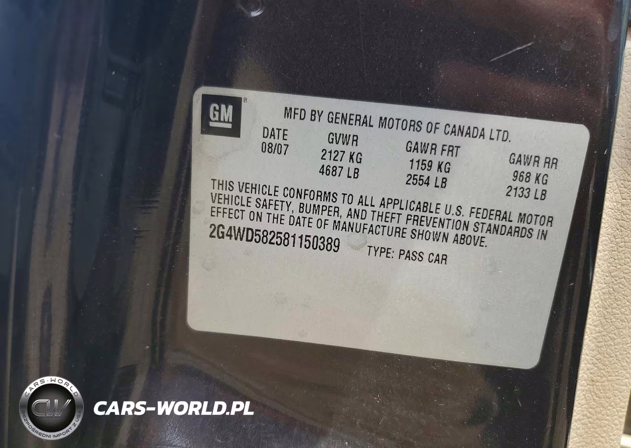 2008 Buick Lacrosse Cxl VIN:2G4WD582581150389 - 12