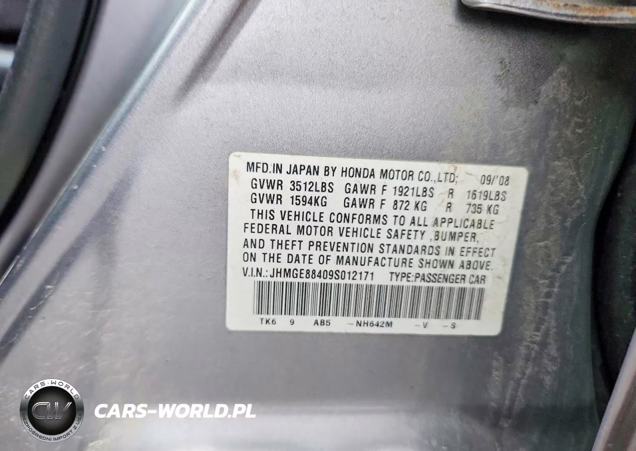 2009 Honda Fit Sport VIN:JHMGE88409S012171 - 12