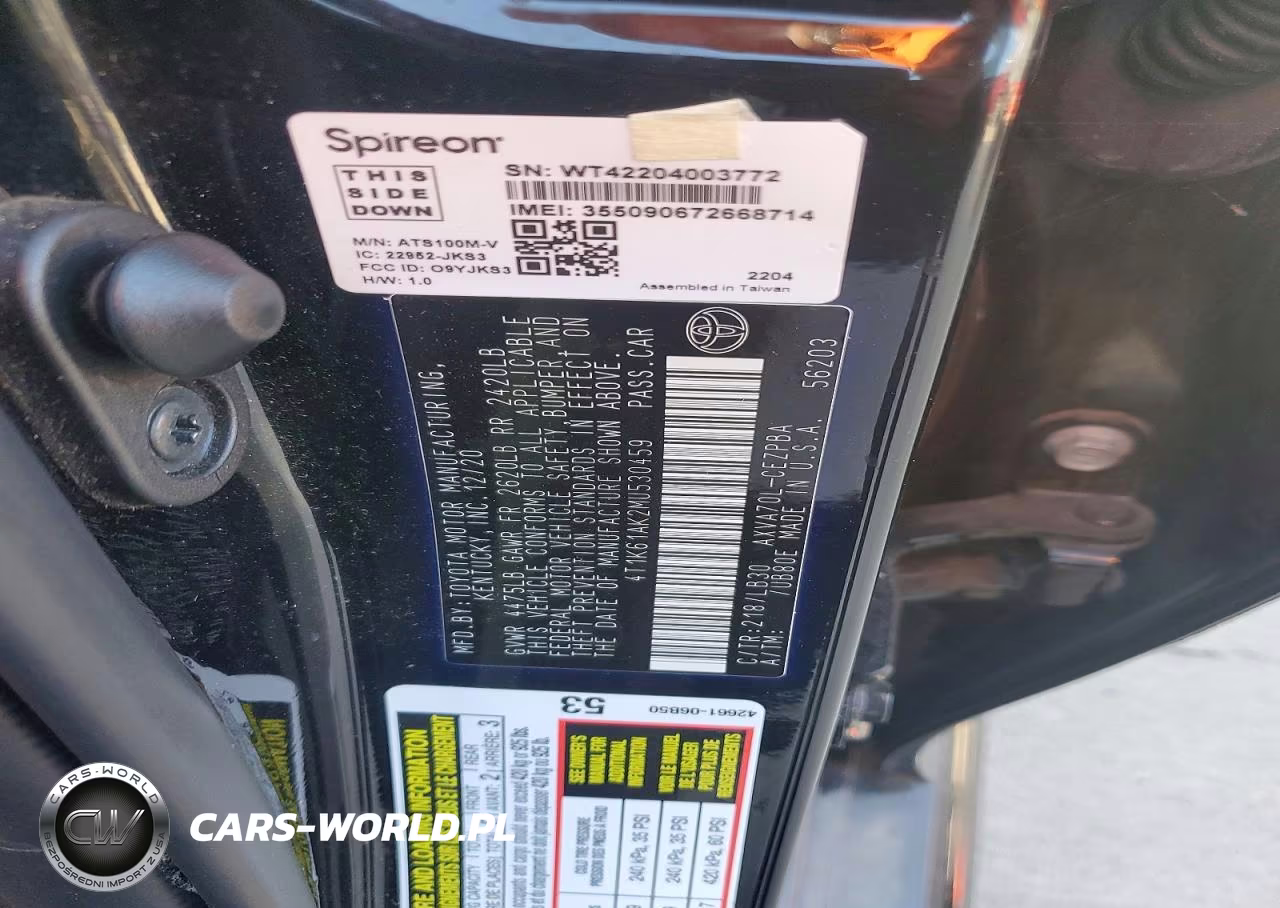 2021 Toyota Camry VIN:4T1K61AK2MU530459 - 12