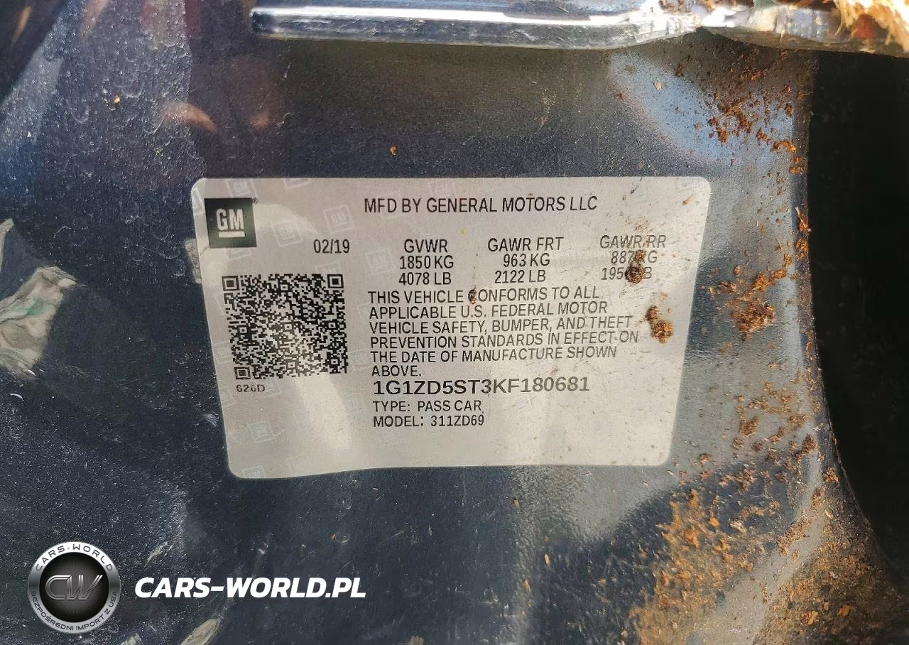 2019 Chevrolet Malibu VIN:1G1ZD5ST3KF180681 - 12
