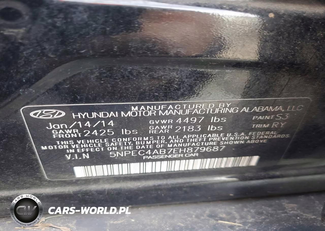 2014 Hyundai Sonata Se 2.0T VIN:5NPEC4AB7EH879687 - 12
