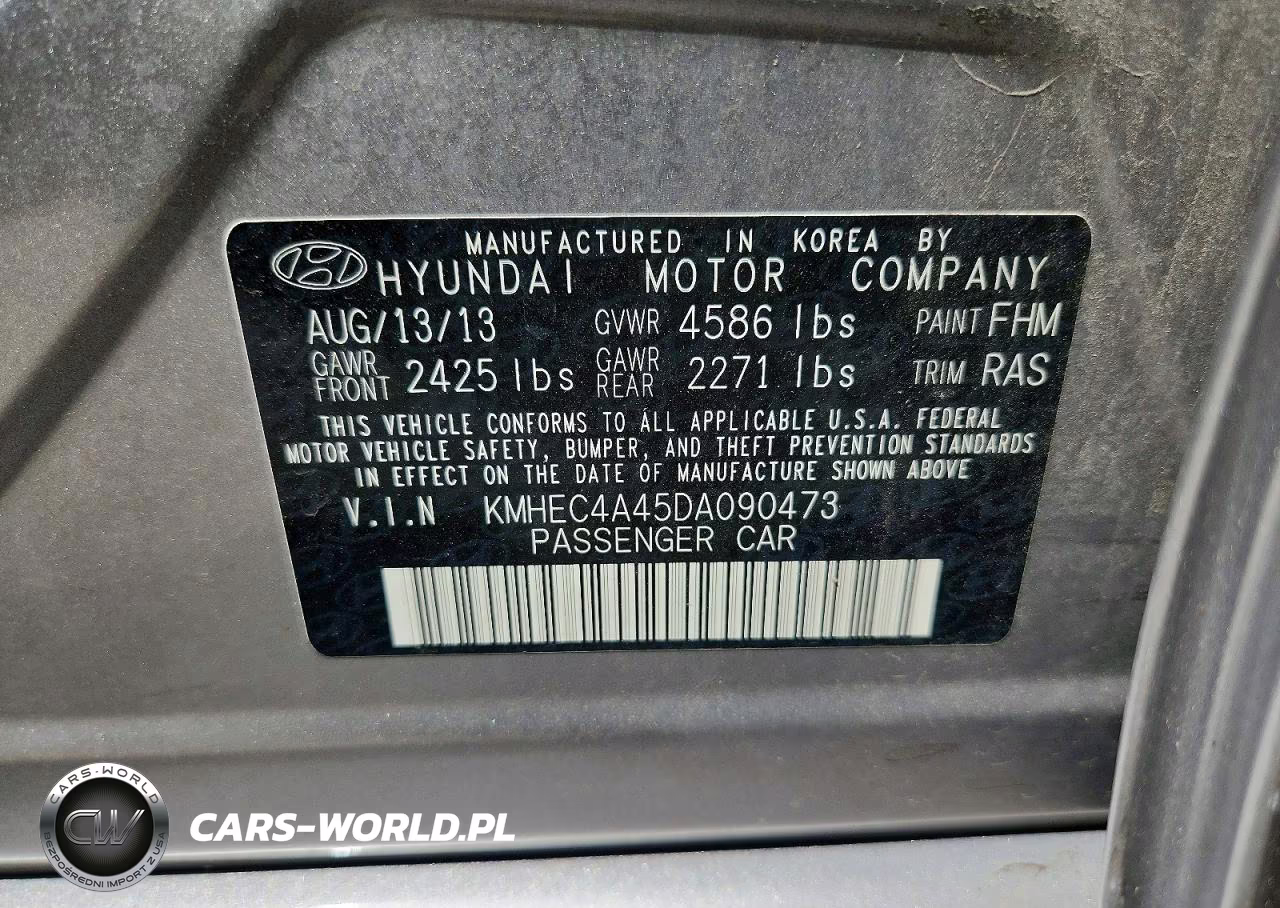 2013 Hyundai Sonata Hybrid VIN:KMHEC4A45DA090473 - 13