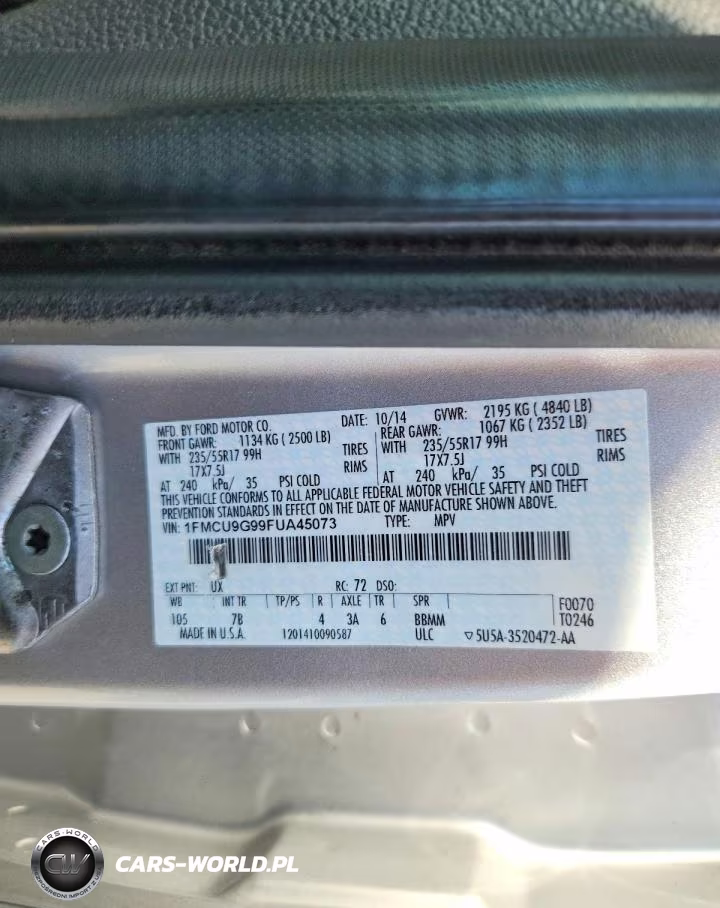 2015 Ford Escape Se VIN:1FMCU9G99FUA45073 - 13