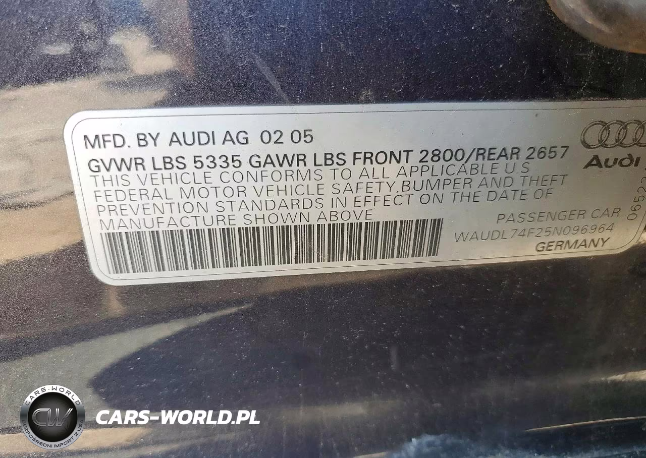 2005 Audi A6 4.2 Quattro VIN:WAUDL74F25N096964 - 12