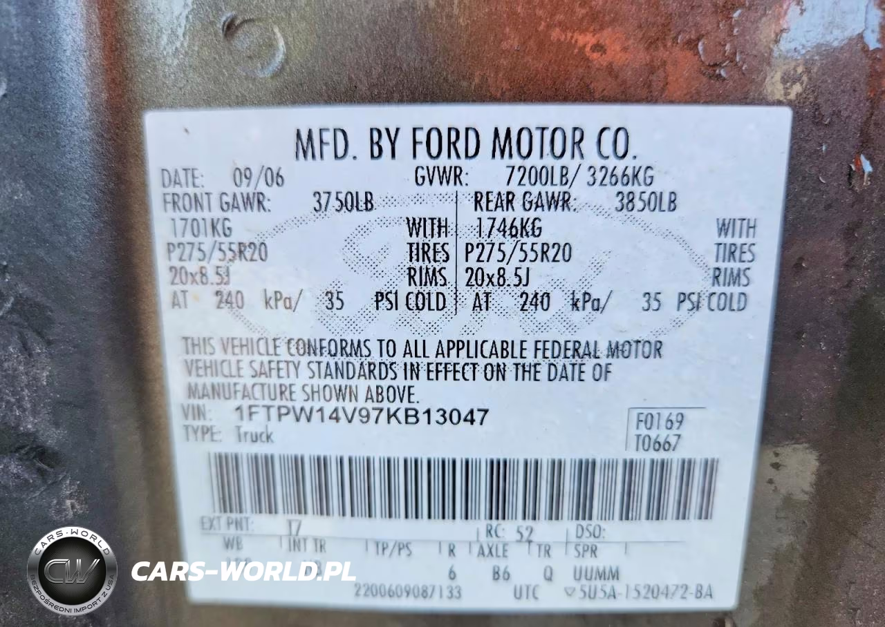 2007 Ford F150 Supercrew VIN:1FTPW14V97KB13047 - 12