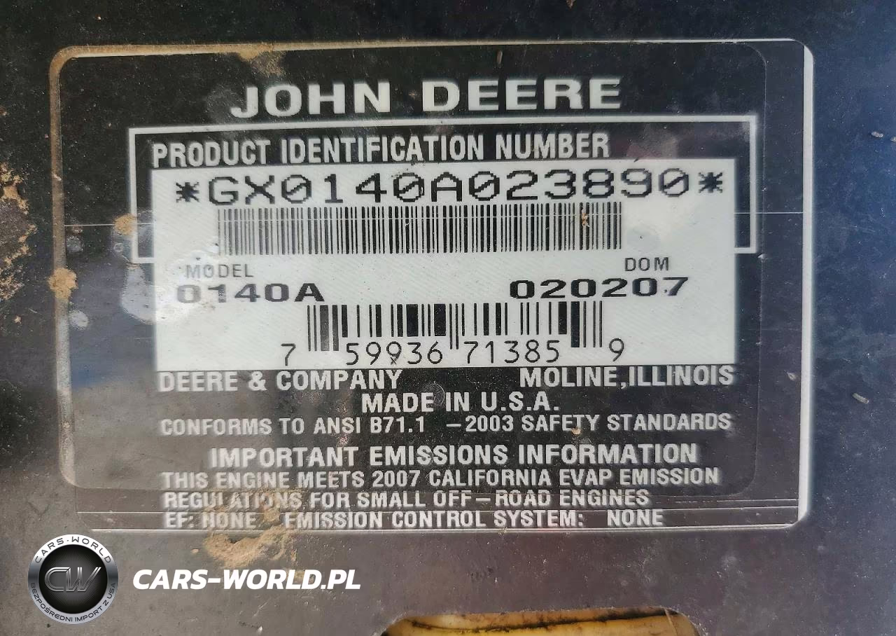 2007 John Deere VIN:GX0140A023890 - 10