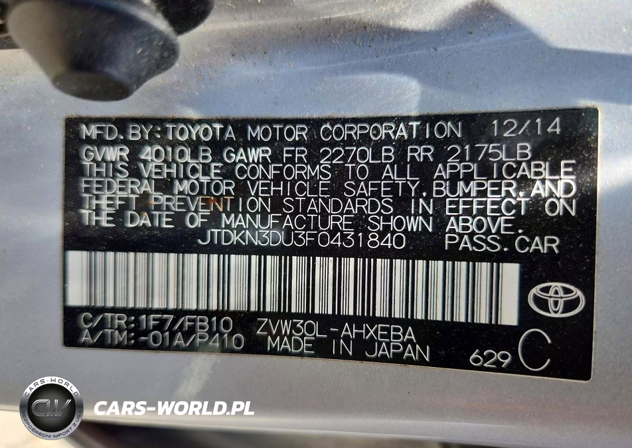 2015 Toyota Prius Three VIN:JTDKN3DU3F0431840 - 12