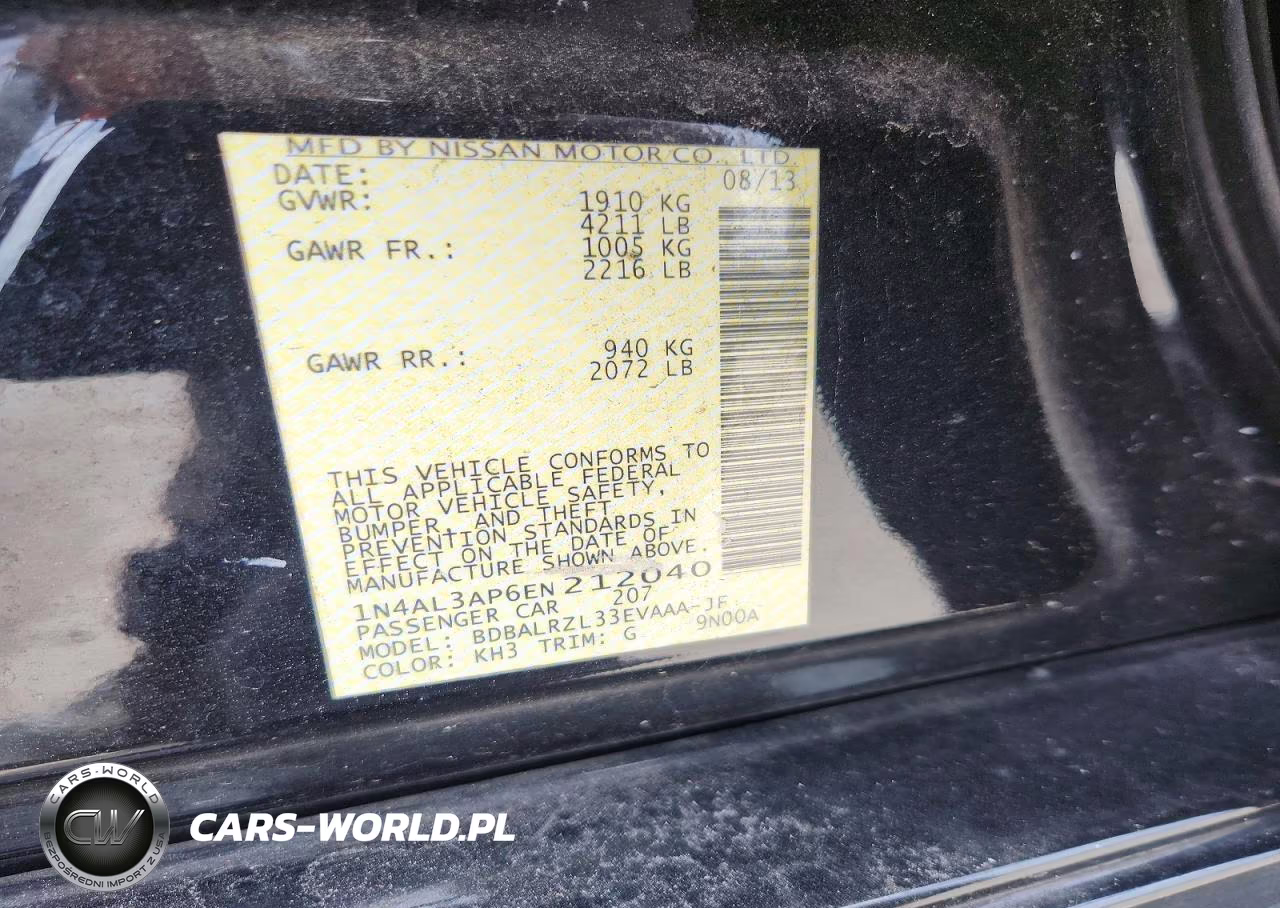 2014 Nissan Altima 2.5 VIN:1N4AL3AP6EN212040 - 12