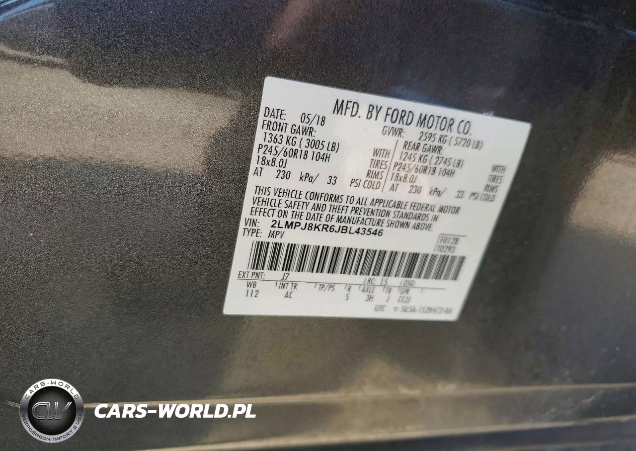 2018 Lincoln Mkx Select VIN:2LMPJ8KR6JBL43546 - 12