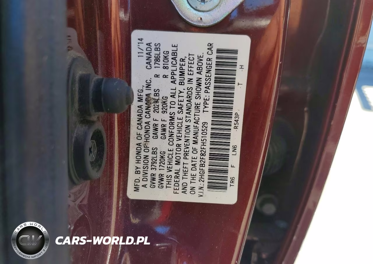 2015 Honda Civic Ex VIN:2HGFB2F82FH510529 - 12