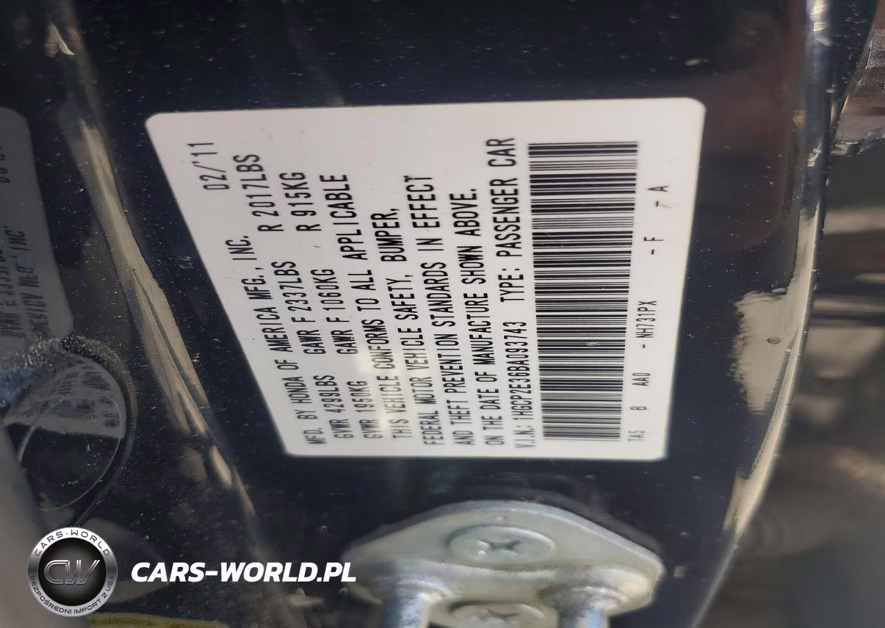 2011 Honda Accord Lx VIN:1HGCP2E36BA093743 - 12
