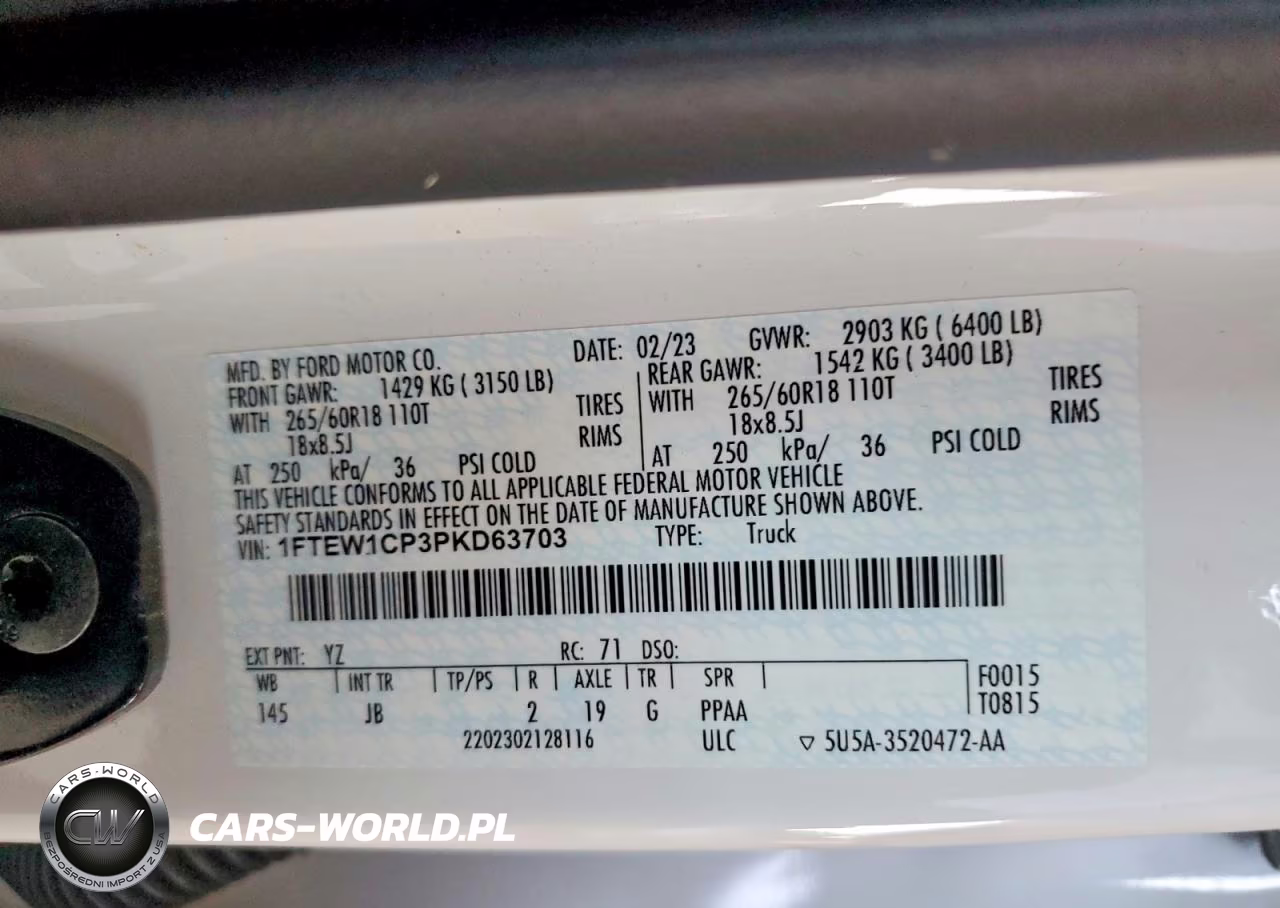 2023 Ford F150 Supercrew VIN:1FTEW1CP3PKD63703 - 13