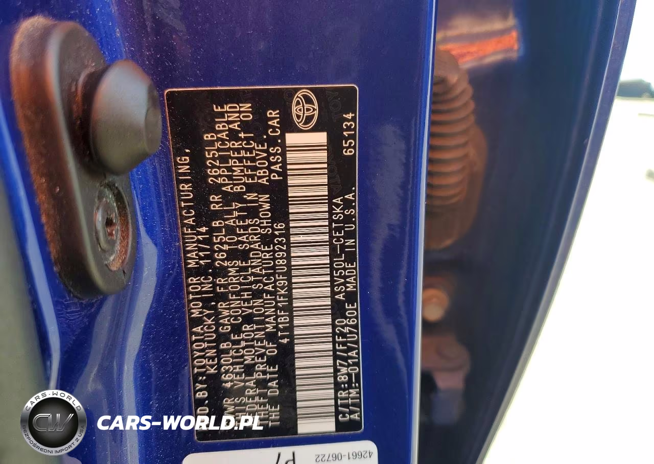 2015 Toyota Camry Se VIN:4T1BF1FK9FU892316 - 13