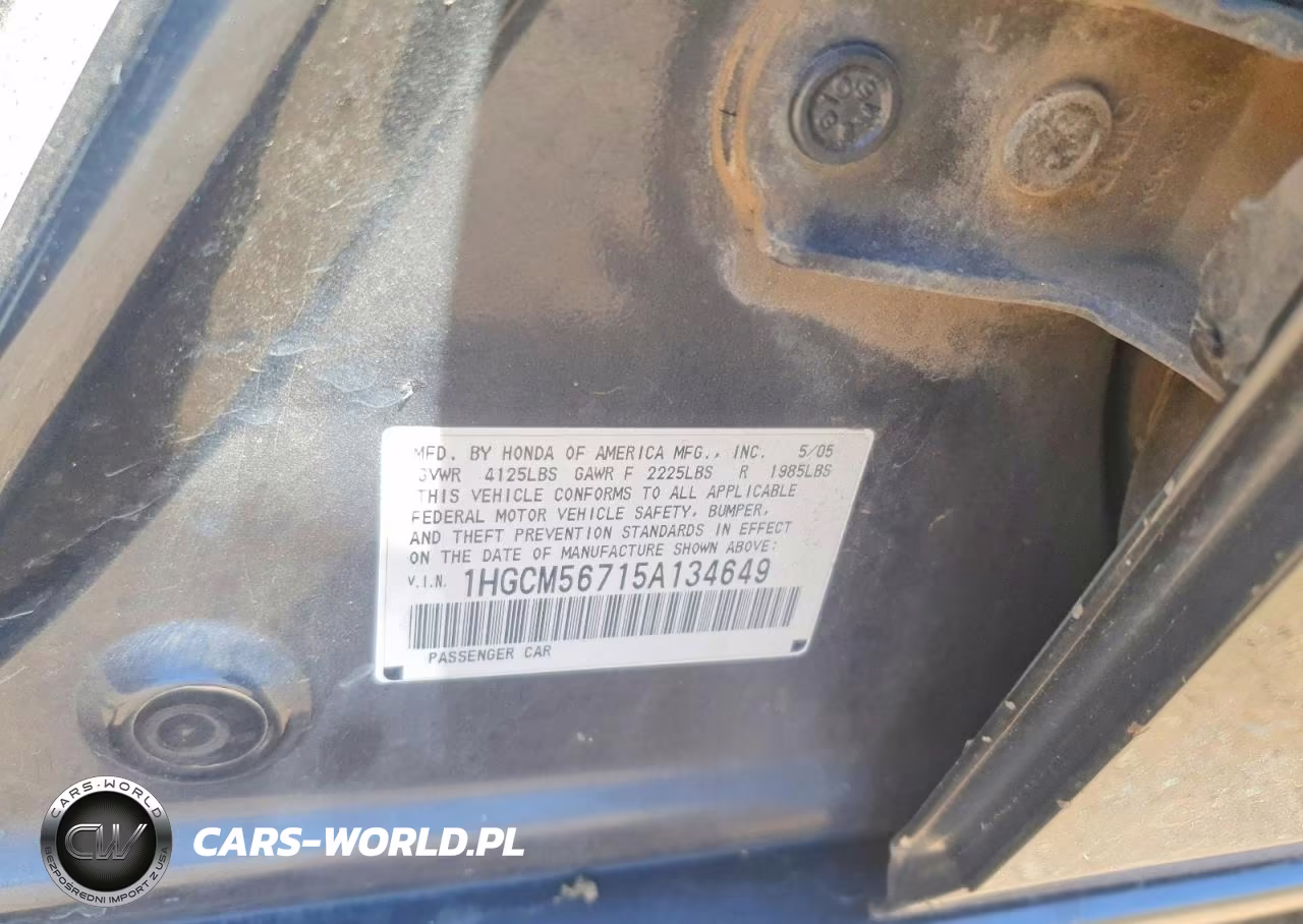 2005 Honda Accord Ex VIN:1HGCM56715A134649 - 12