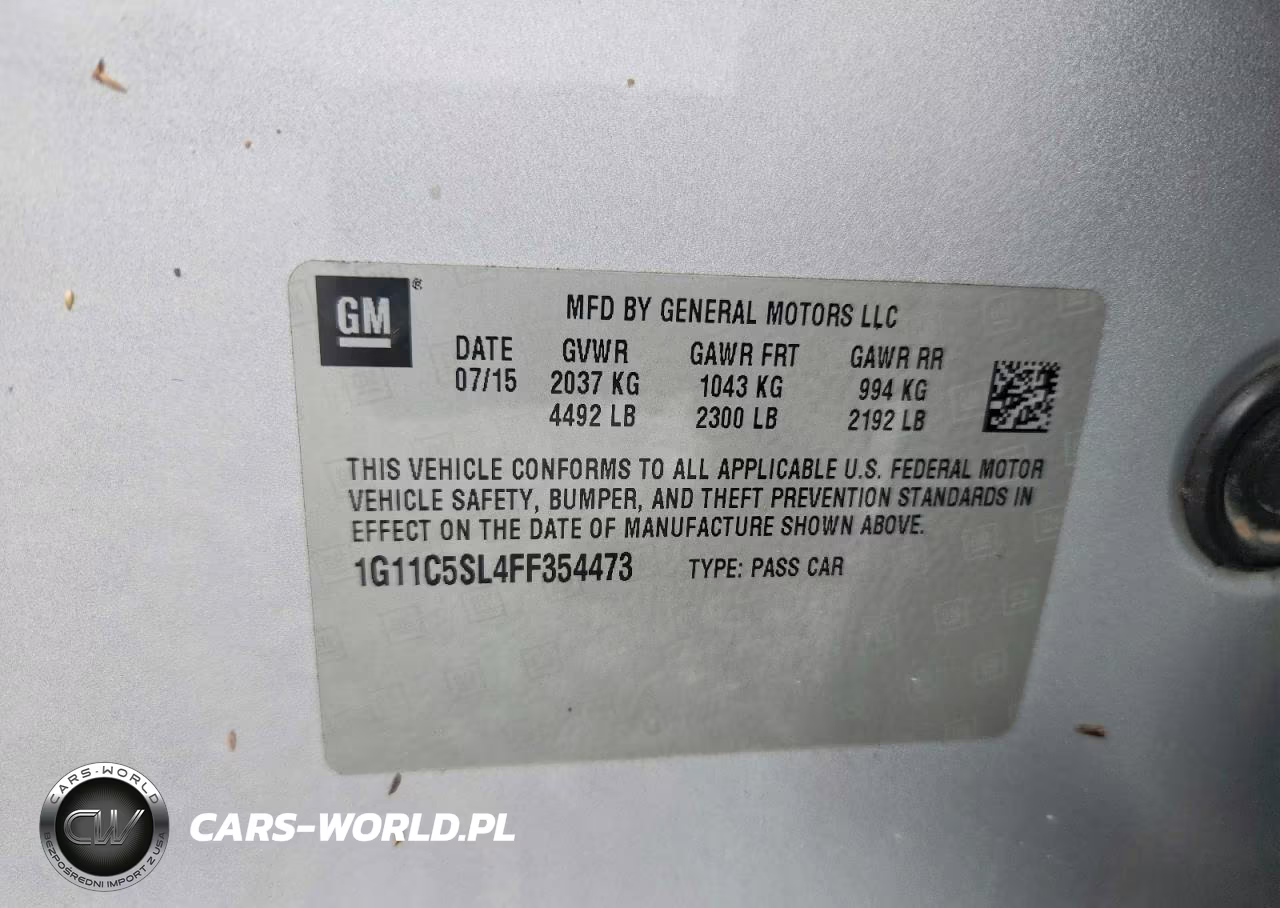 2015 Chevrolet Malibu 1Lt VIN:1G11C5SL4FF354473 - 12