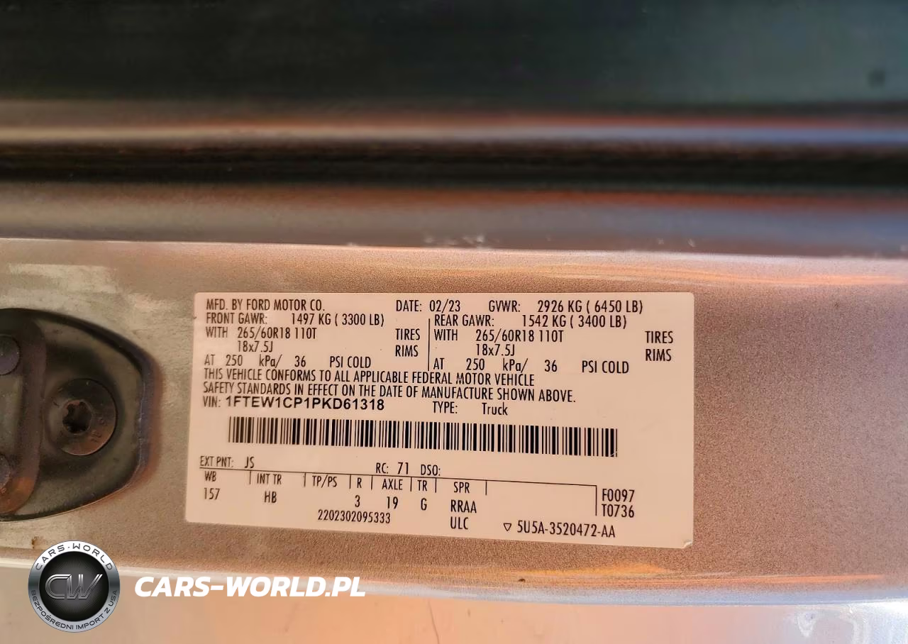 2023 Ford F150 Supercrew VIN:1FTEW1CP1PKD61318 - 12