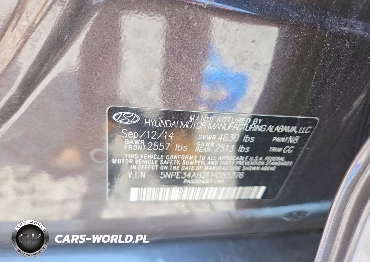 2015 Hyundai Sonata Sport 2.0T VIN:5NPE34AB2FH085276 - 12
