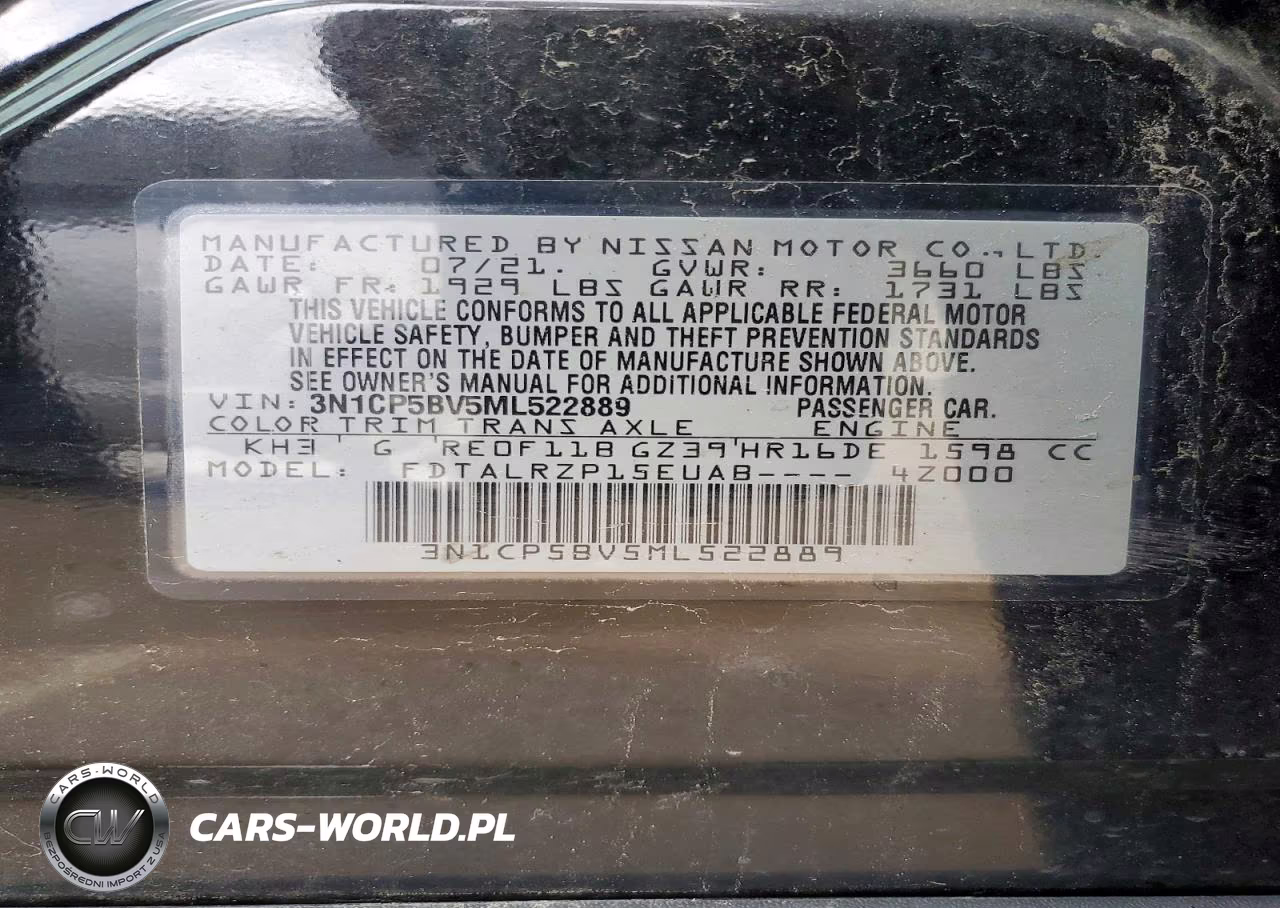 2021 Nissan Kicks S VIN:3N1CP5BV5ML522889 - 14