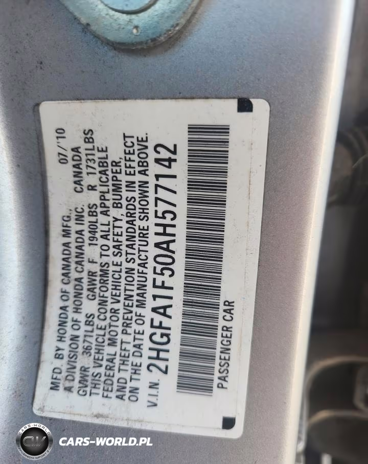 2010 Honda Civic Lx VIN:2HGFA1F50AH577142 - 12