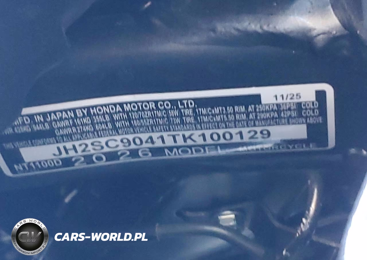 2026 Honda Nt1100 D VIN:JH2SC9041TK100129 - 9