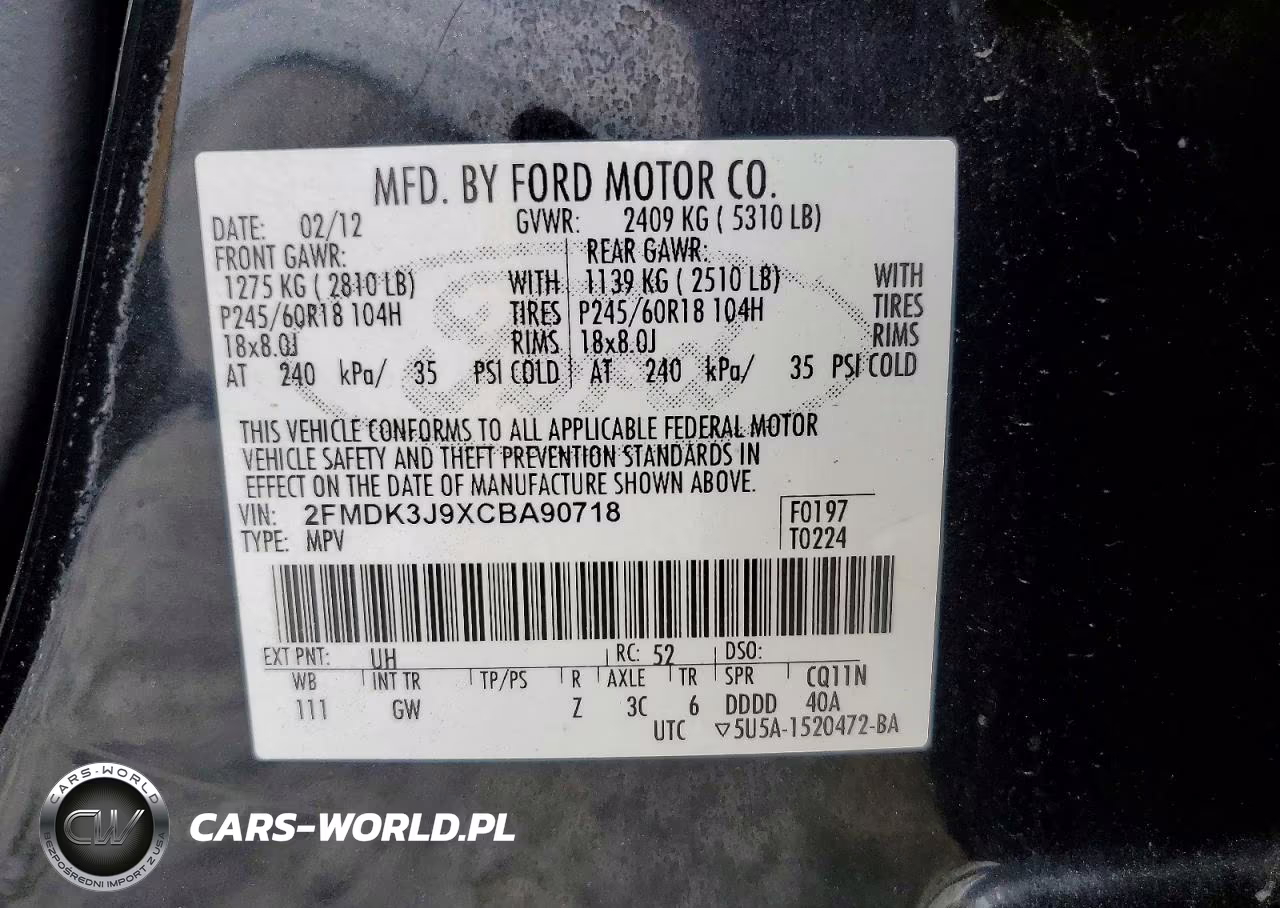2012 Ford Edge Sel VIN:2FMDK3J9XCBA90718 - 14