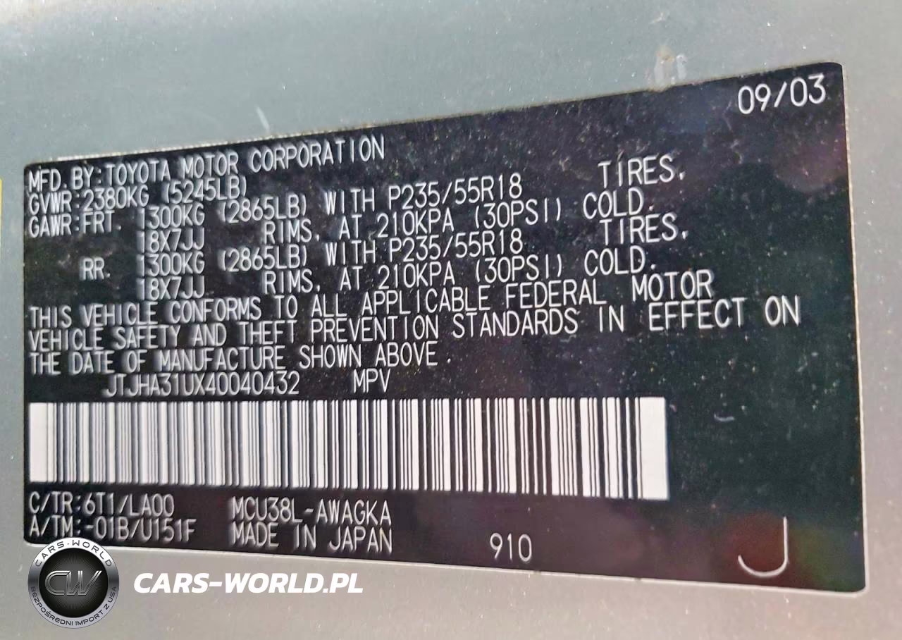 2004 Lexus Rx 330 VIN:JTJHA31UX40040432 - 13
