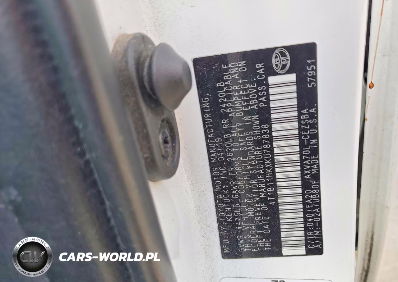2019 Toyota Camry Se VIN:4T1B11HKXKU787838 - 12