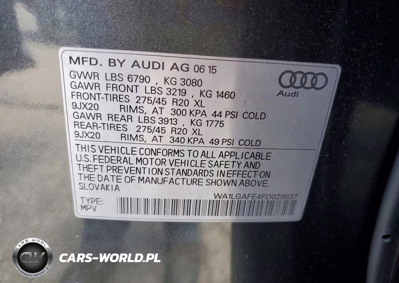 2015 Audi Q7 Premium Plus VIN:WA1LGAFE4FD029837 - 13