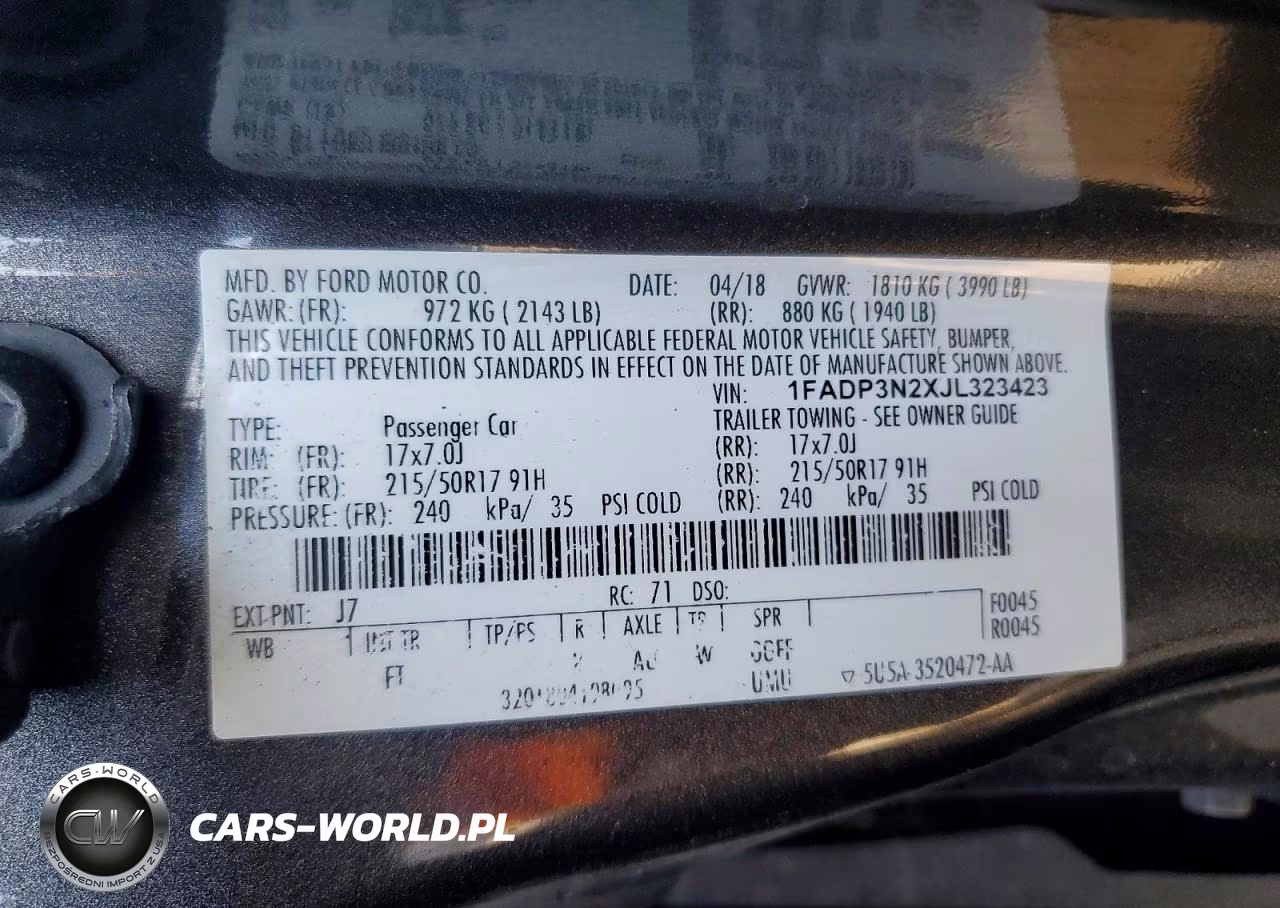 2018 Ford Focus Titanium VIN:1FADP3N2XJL323423 - 12