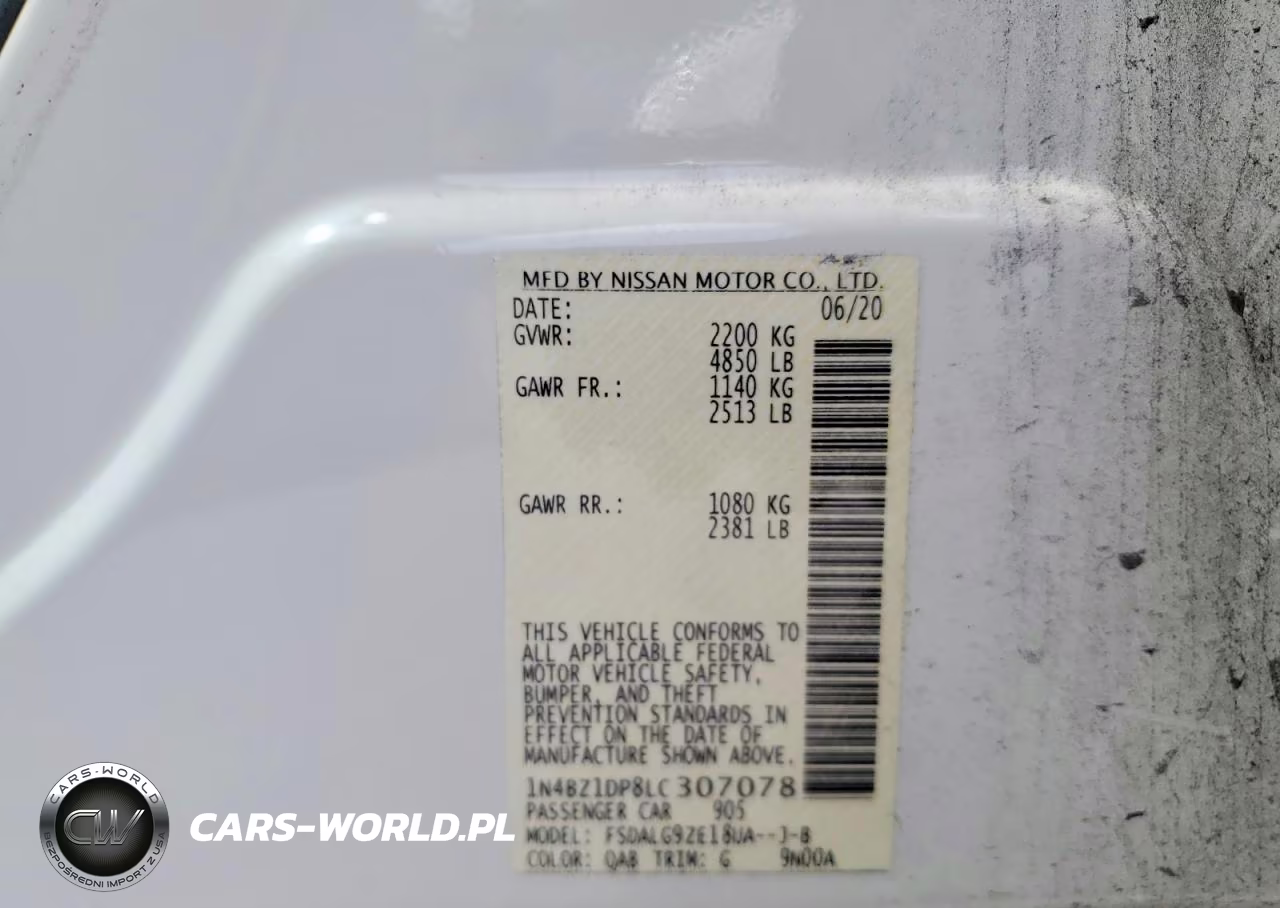 2020 Nissan Leaf Sl Plus VIN:1N4BZ1DP8LC307078 - 12