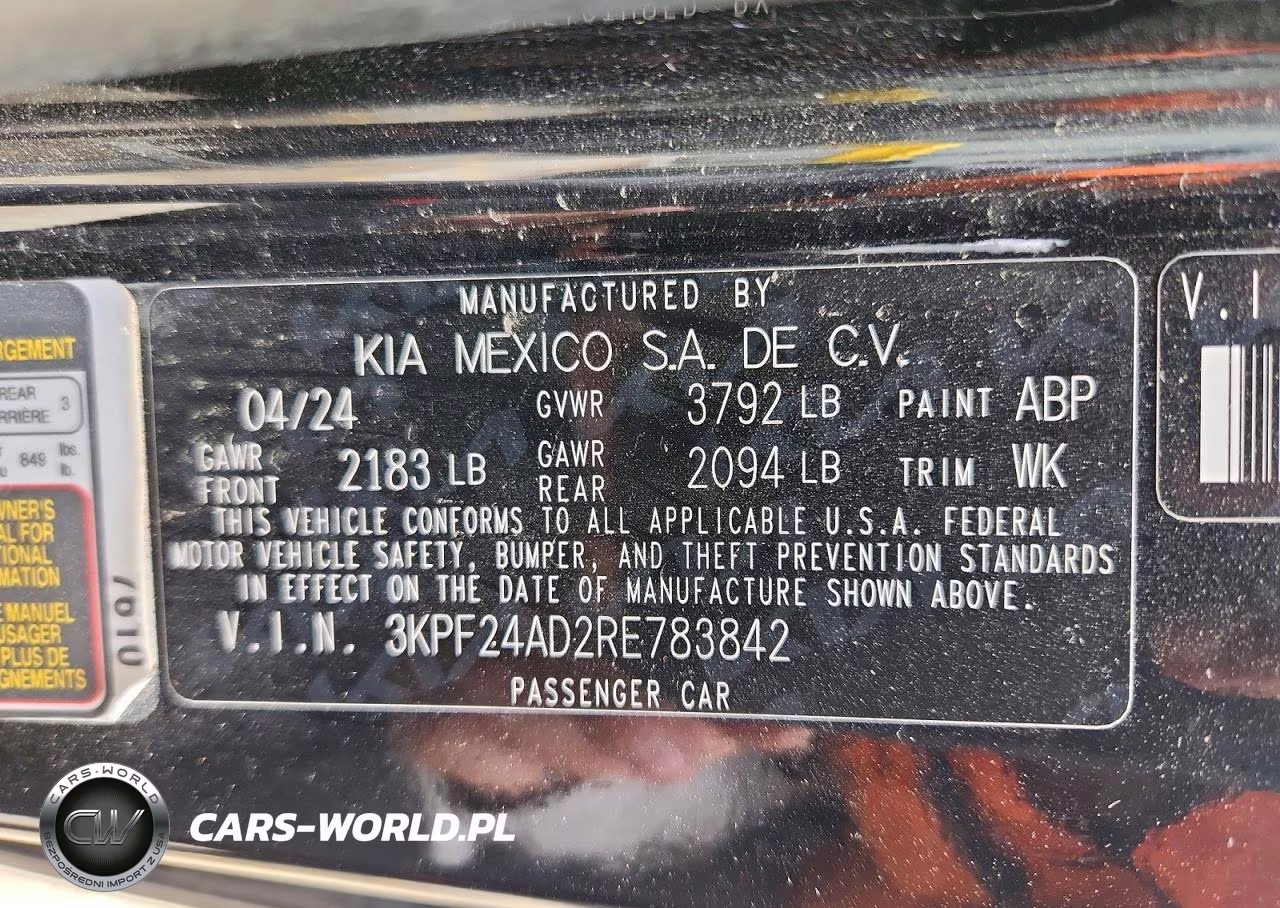 2024 Kia Forte Lxs VIN:3KPF24AD2RE783842 - 12