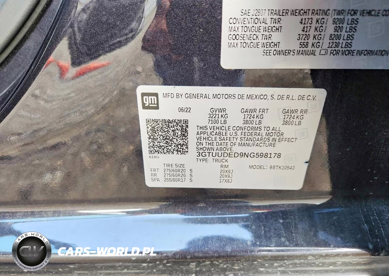 2022 GMC Sierra K1500 Slt VIN:3GTUUDED9NG598178 - 12