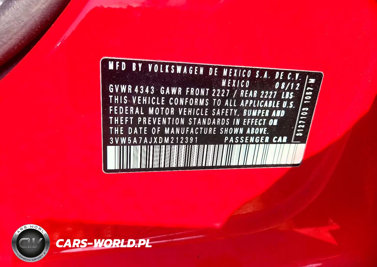 2013 Volkswagen Jetta Gli VIN:3VW5A7AJXDM212391 - 12