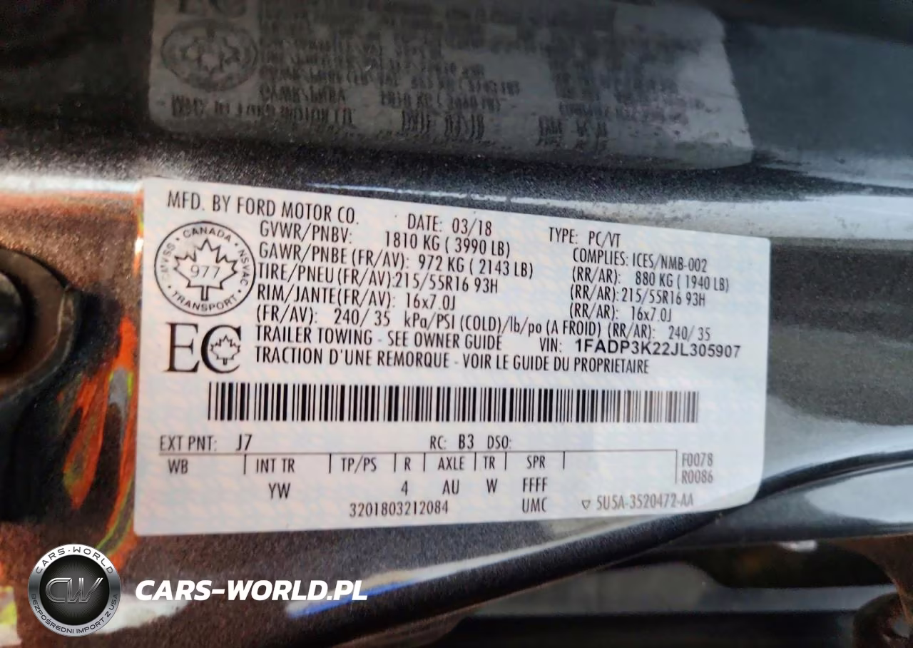 2018 Ford Focus Se VIN:1FADP3K22JL305907 - 12