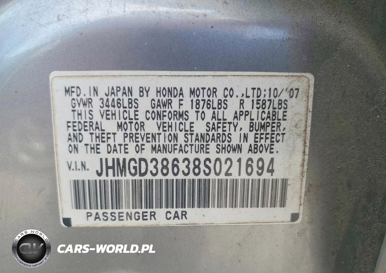 2008 Honda Fit Sport VIN:JHMGD38638S021694 - 14