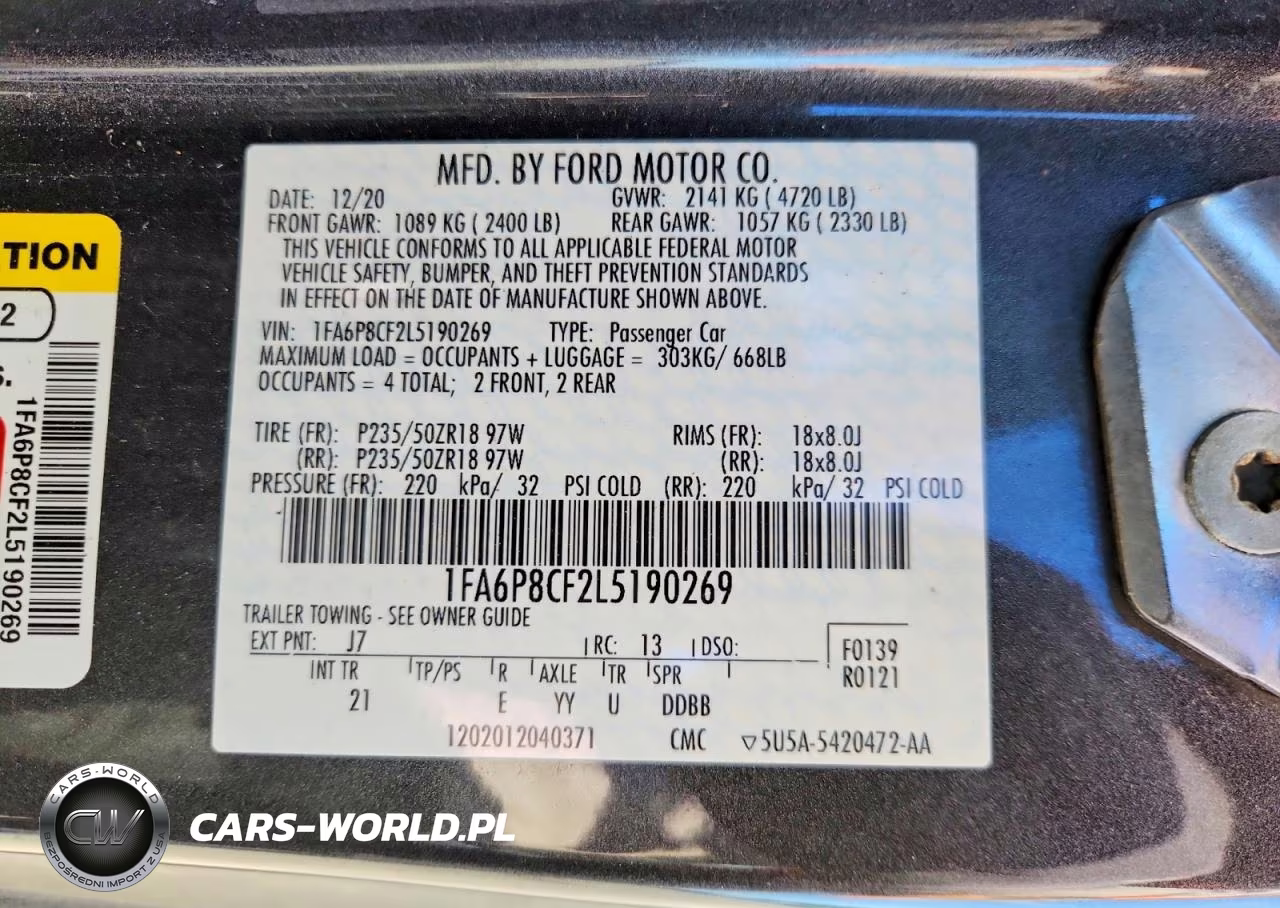 2020 Ford Mustang Gt VIN:1FA6P8CF2L5190269 - 12