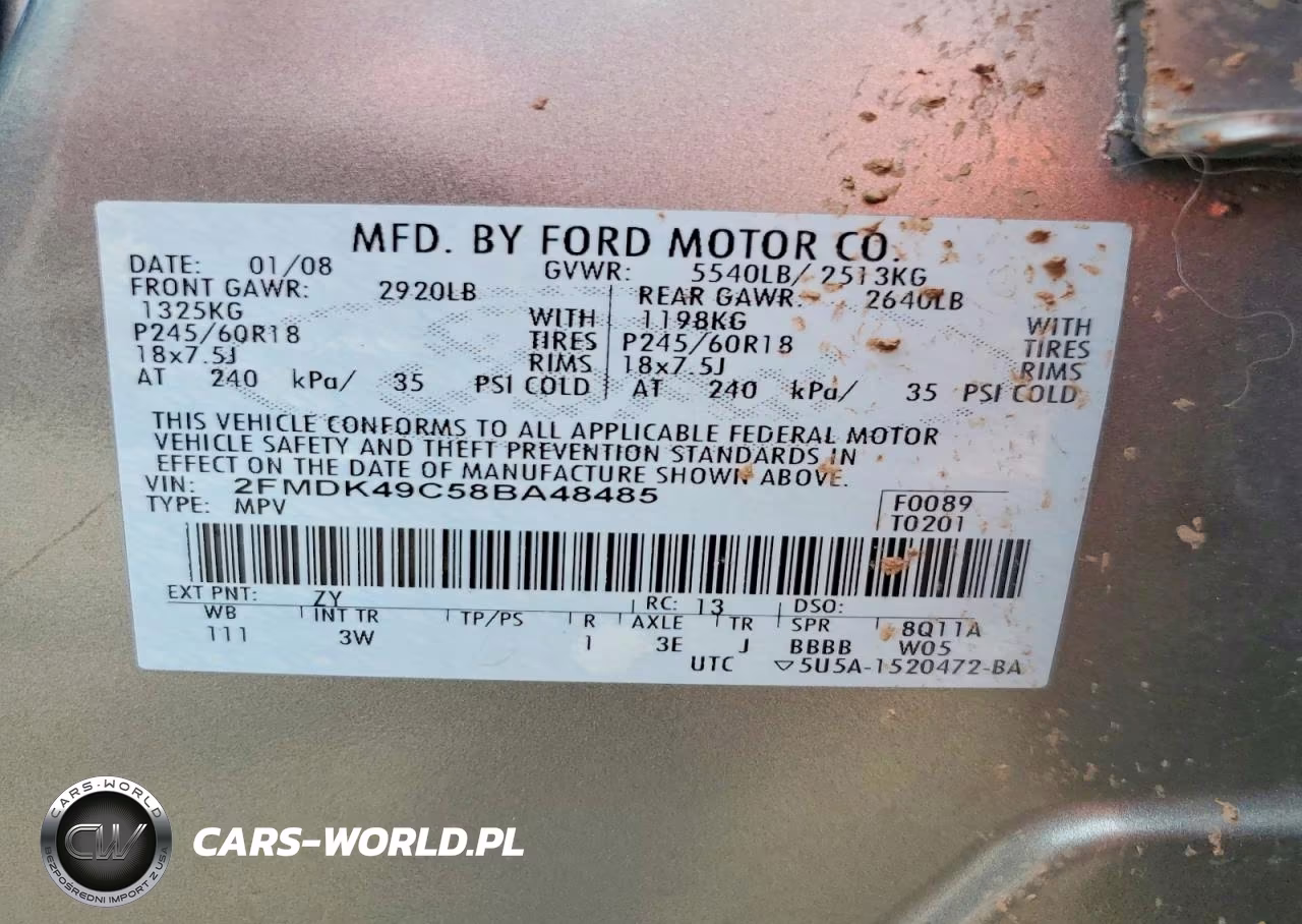 2008 Ford Edge Limited VIN:2FMDK49C58BA48485 - 13