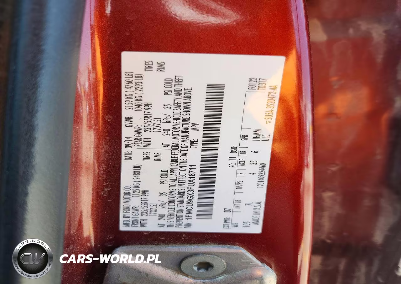 2015 Ford Escape Se VIN:1FMCU9GX3FUA18711 - 12